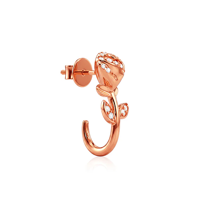 Rose Gold Mini Rosebud Earrings - Image 4