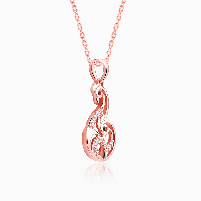 Rose Gold Mridul Mor Pendant With Link Chain - Image 4