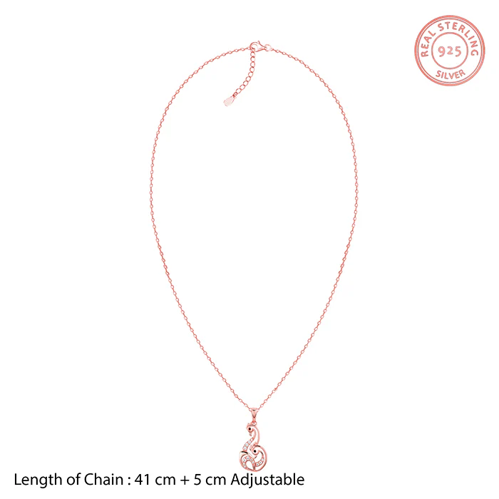 Rose Gold Mridul Mor Pendant With Link Chain - Image 6