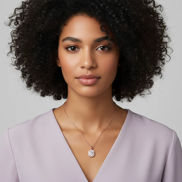 Rose Gold Mystique Romance Pendant With Link Chain - Image 5