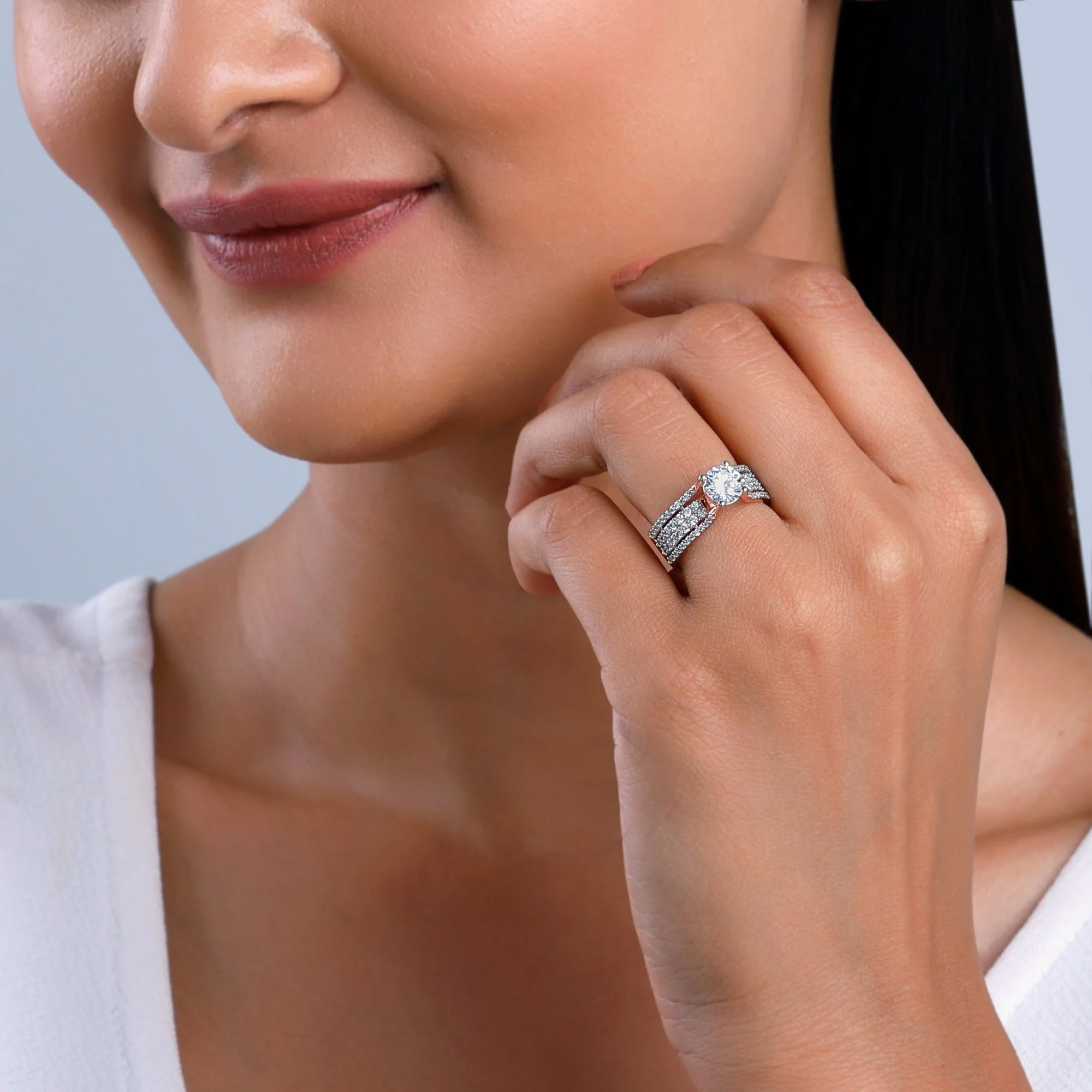 Rose Gold Narvi Solitaire Lab Grown Diamond Ring - Image 3