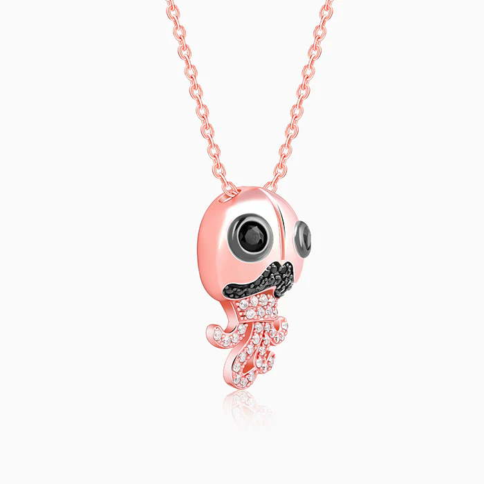 Rose Gold Octopus Pendant With Link Chain - Image 4