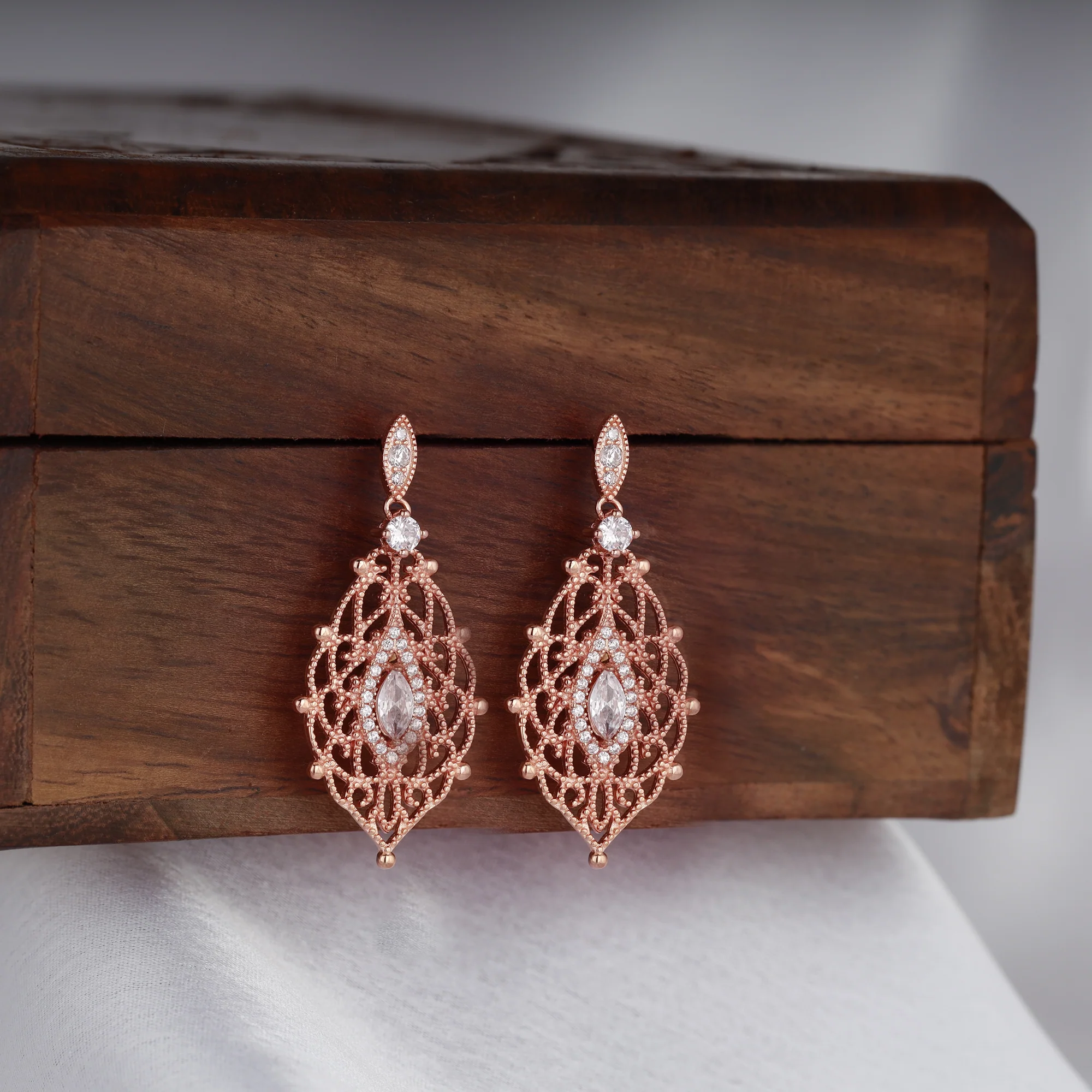 Rose Gold Opulent Desire Earrings - Image 2