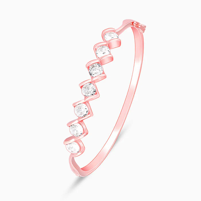 Rose Gold Zircon Order of Opulence Bangle Bracelet - Image 4