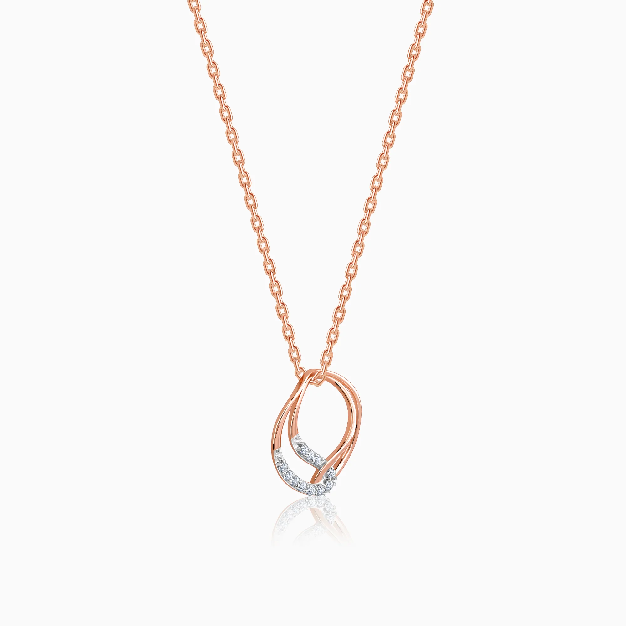 Rose Gold Oxbow Diamond Pendant - Image 4
