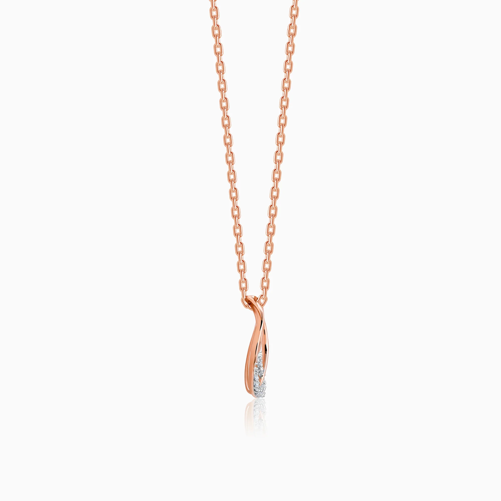 Rose Gold Oxbow Diamond Pendant - Image 5