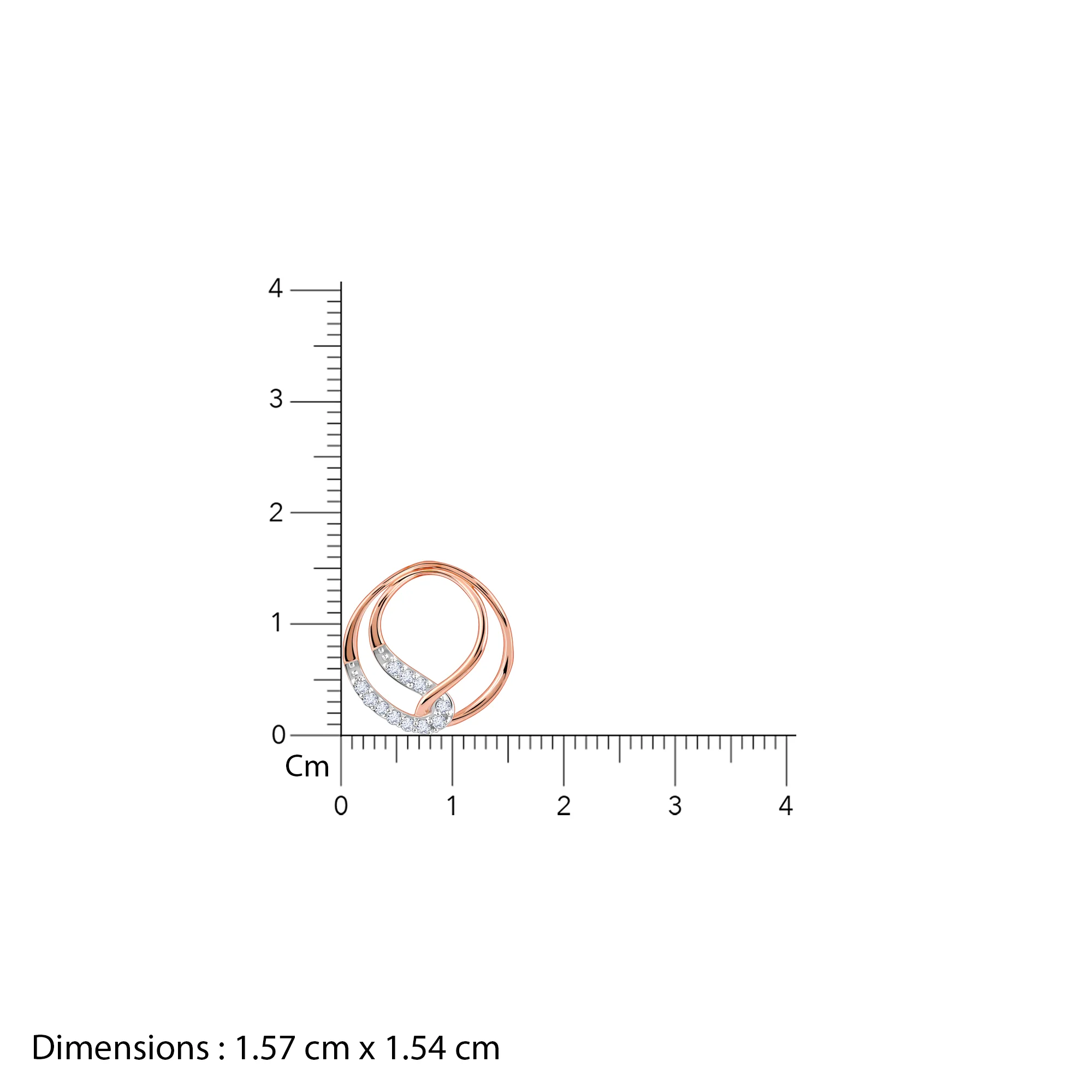 Rose Gold Oxbow Diamond Pendant - Image 6