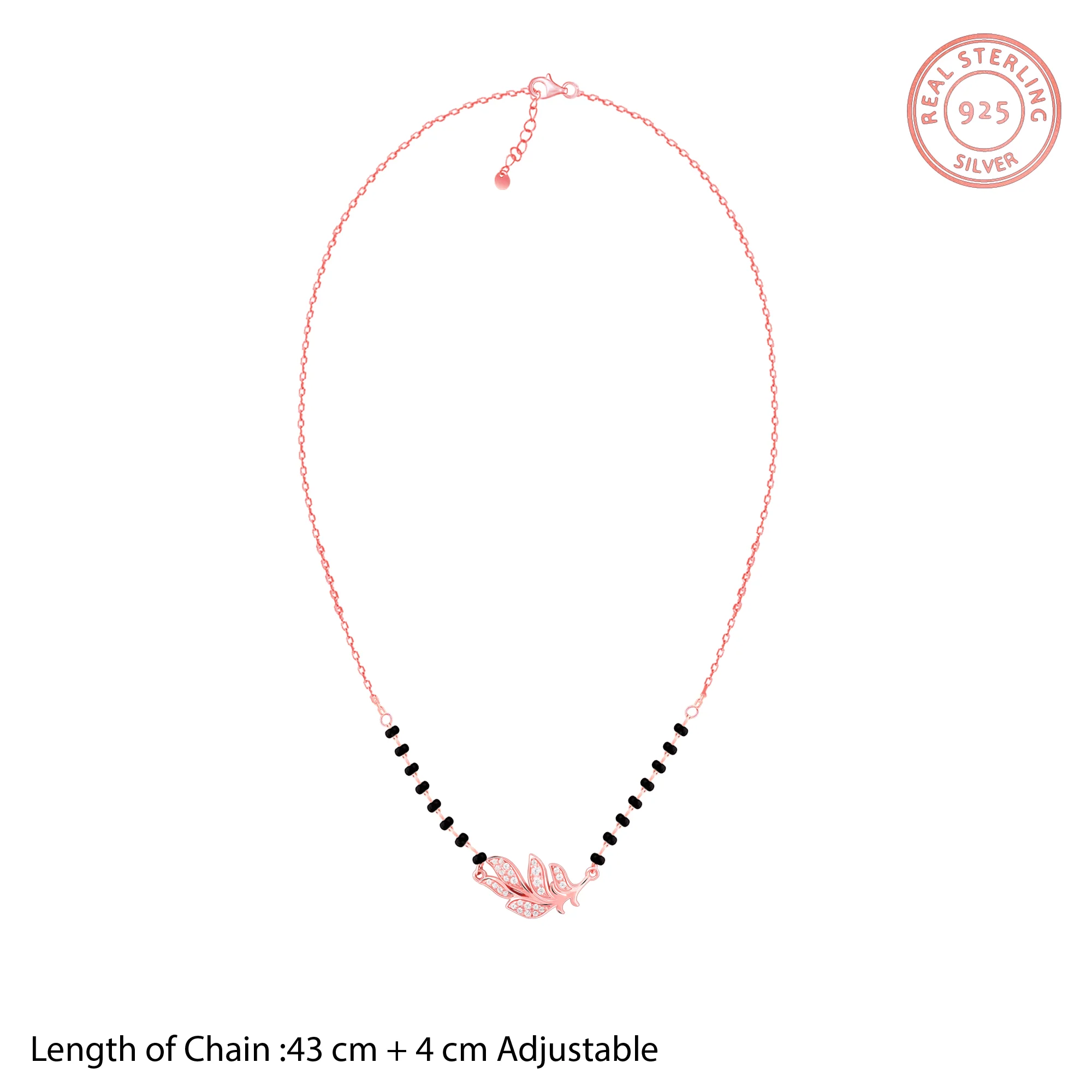 Rose Gold Peacock Feather Mangalsutra - Image 6