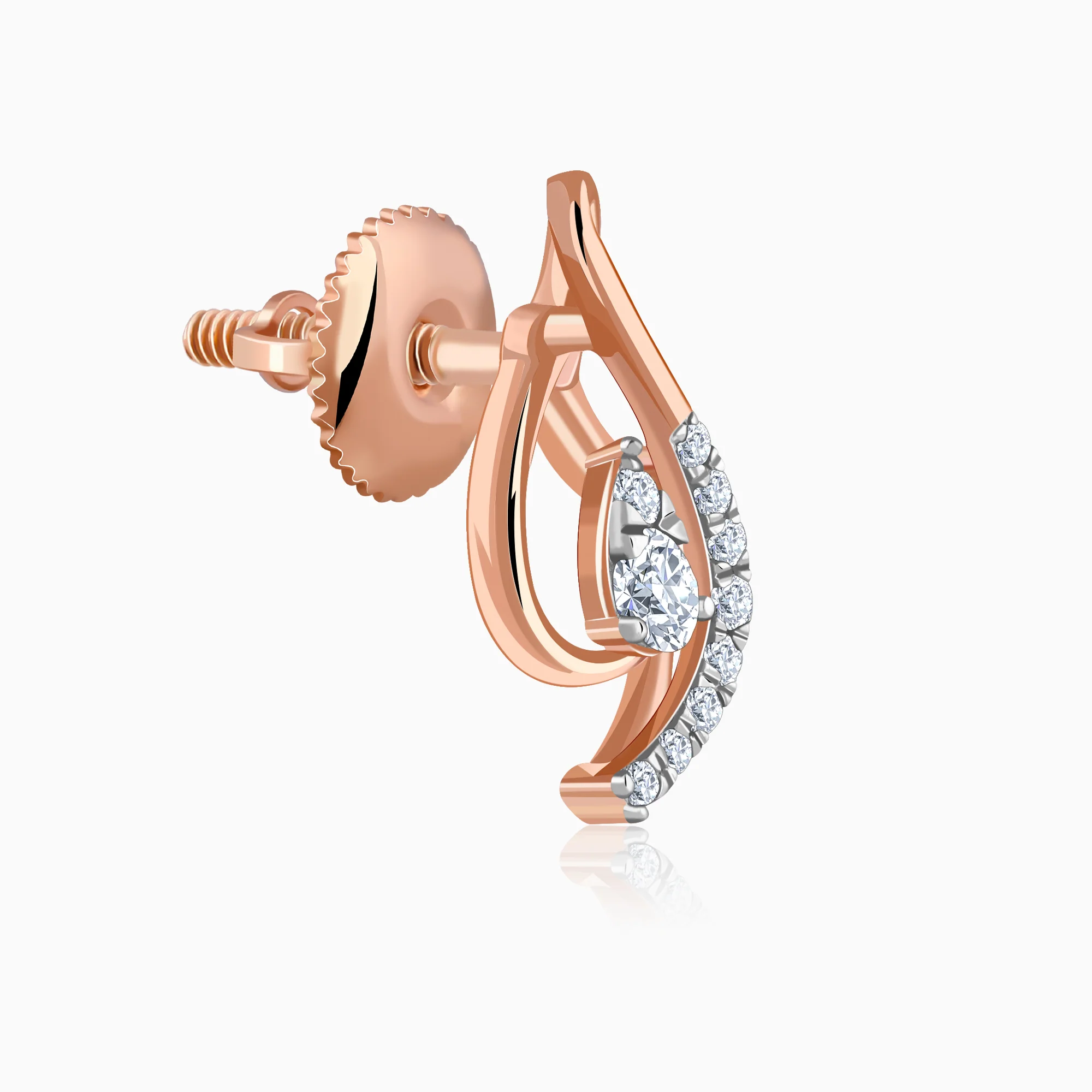 Rose Gold Pear Drop Lab Grown Diamond Earrings - Image 4