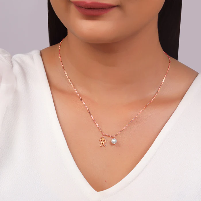 Rose Gold Personalised Chic Initial Necklace - Image 3