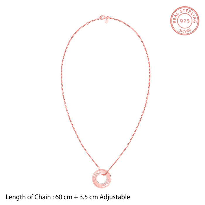 Rose Gold Personalised Circular Pendant For Him - Image 5