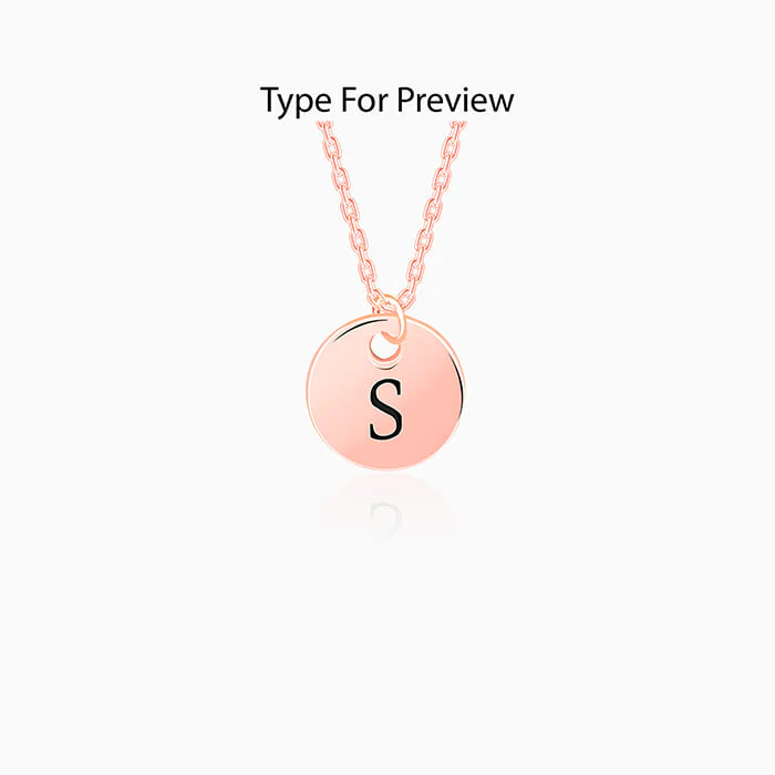 Rose Gold Personalised Classic Initial Pendant with Link Chain - Image 2