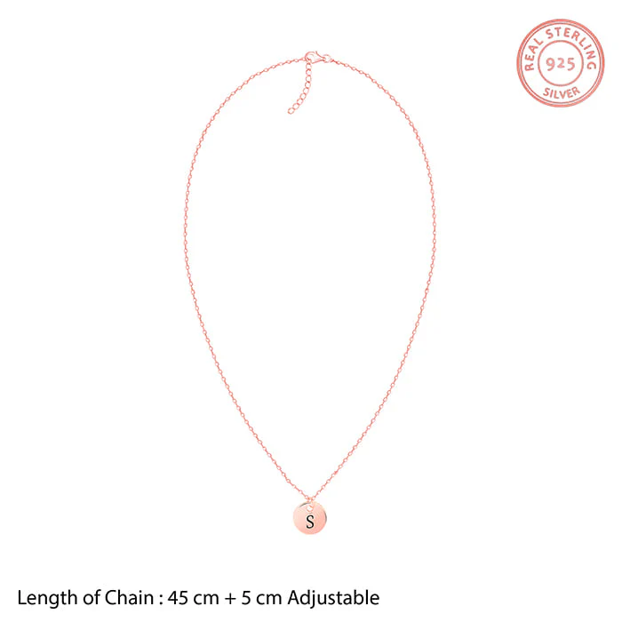 Rose Gold Personalised Classic Initial Pendant with Link Chain - Image 6