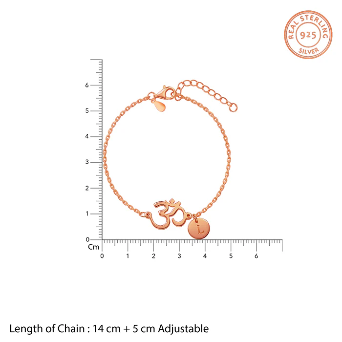 Rose Gold Personalised Classy Om Heartbeat Bracelet - Image 5
