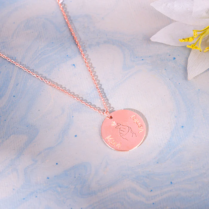 Rose Gold Personalised Coin Pendant - Image 2