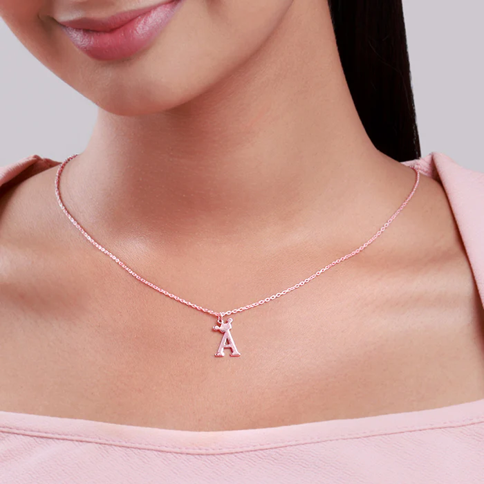 Rose Gold Personalised Crown Initial Pendant - Image 3