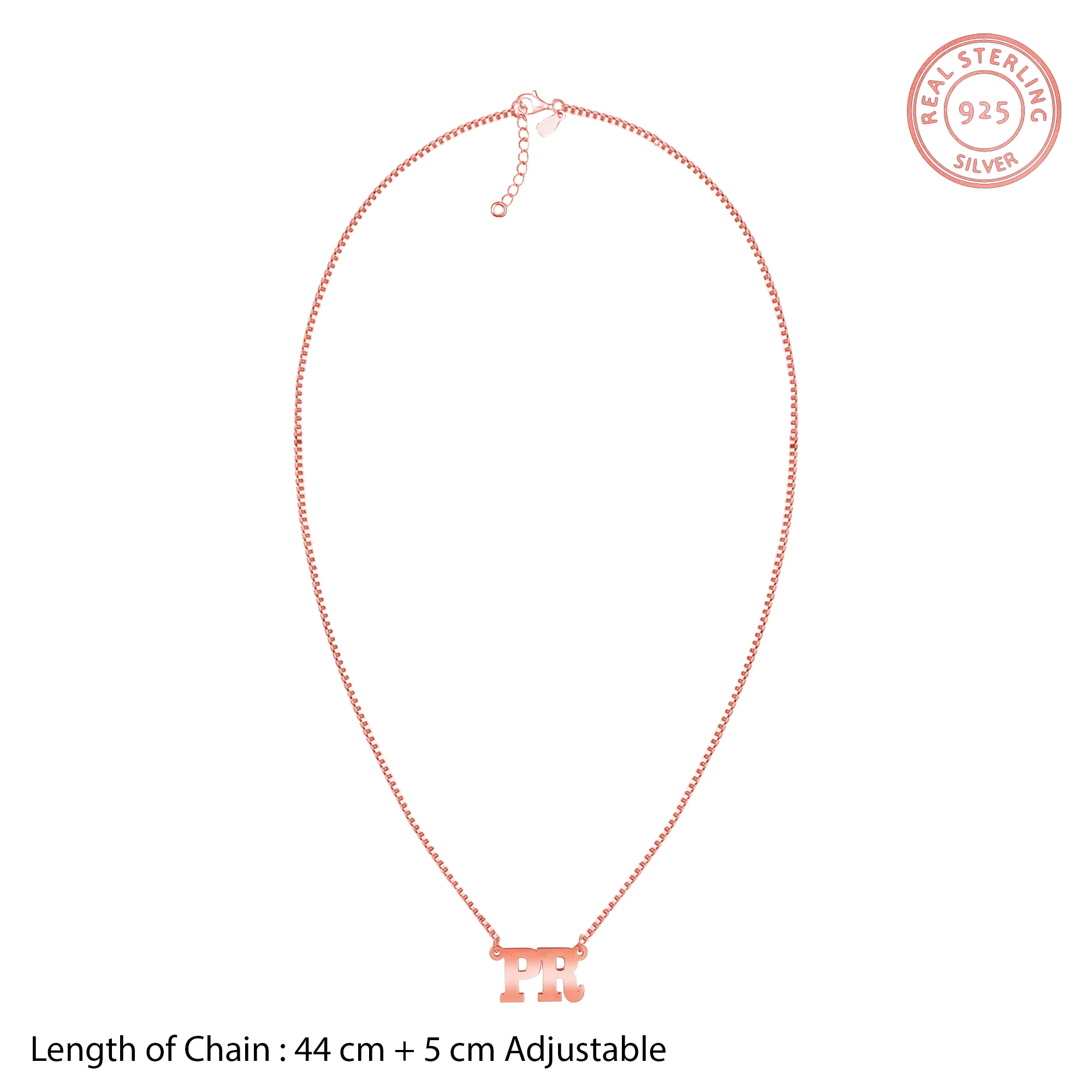Rose Gold Personalised Dual Initial Necklace - Image 6