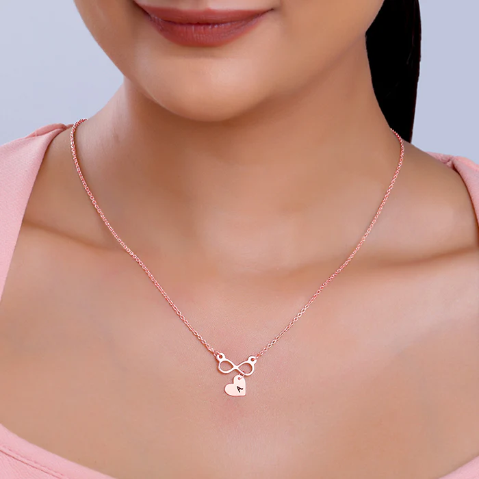 Rose Gold Personalised Endless Echo Necklace - Image 3