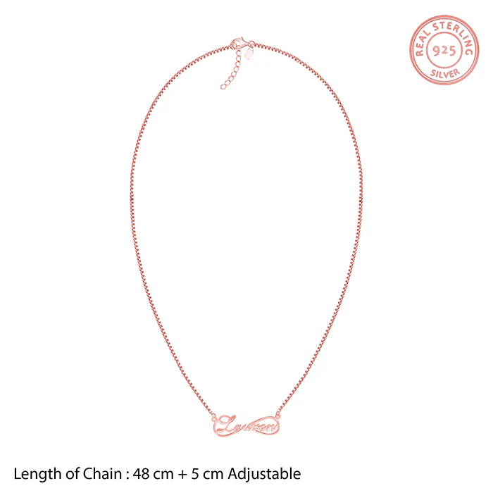 Rose Gold Personalised Infinite Promises Pendant - Image 5