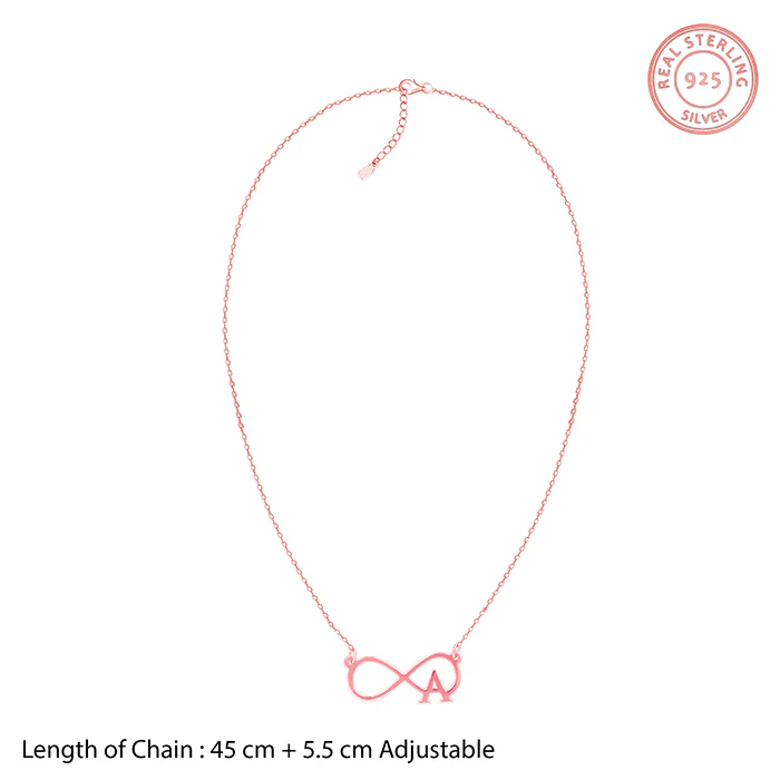 Rose Gold Personalised Infinity Initial Necklace - Image 5