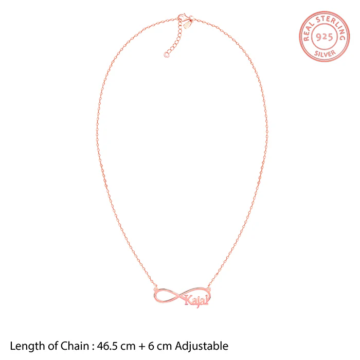 Rose Gold Personalised Infinity Name Necklace - Image 5