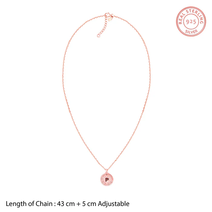 Rose Gold Personalised Initial Grace Pendant with Link Chain - Image 6