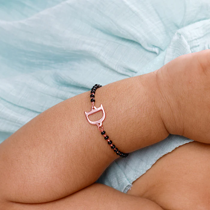 Rose Gold Personalised Initial Nazariya Kids Bracelet (0 - 2 Years) - Image 3