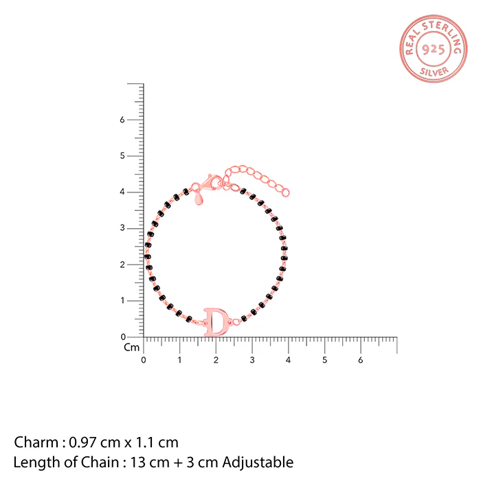 Rose Gold Personalised Initial Nazariya Kids Bracelet (2 - 8 Years) - Image 4