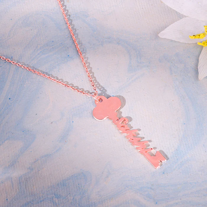 Rose Gold Personalised Key Pendant - Image 2