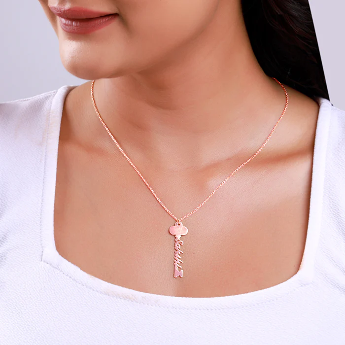 Rose Gold Personalised Key Pendant - Image 3