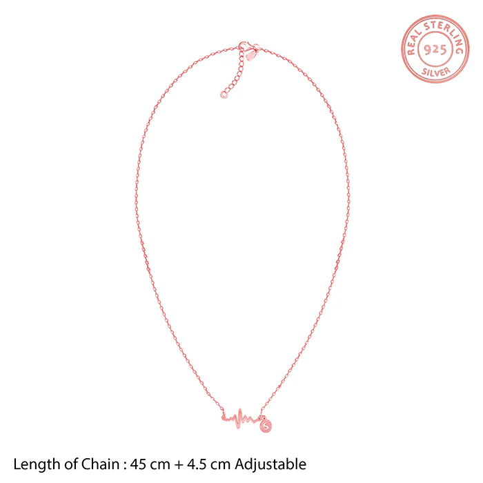 Rose Gold Personalised Lifeline Initial Necklace - Image 5