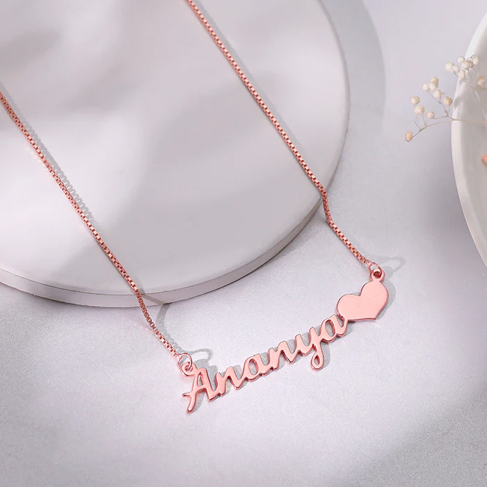 Rose Gold Personalised Love Pendant - Image 3