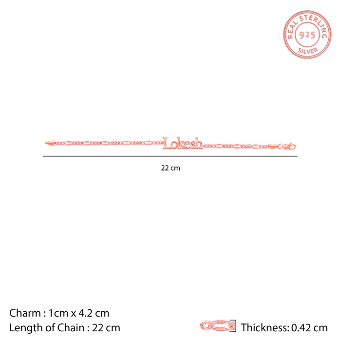 Rose Gold Personalised Name Bracelet For Him - Image 4