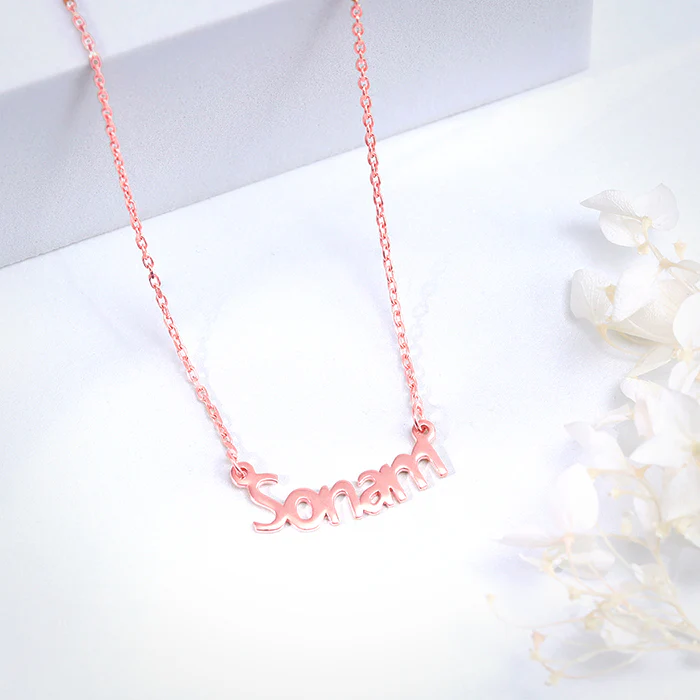 Rose Gold Personalised Name in Bold Necklace - Image 2