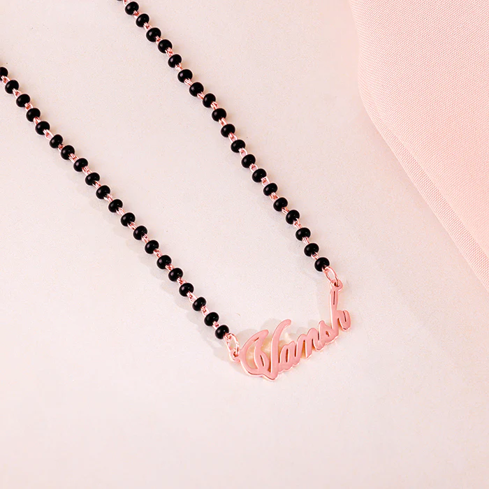Rose Gold Personalised Name Mangalsutra - Image 2