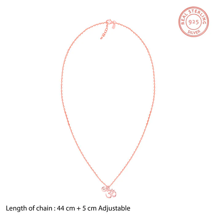 Rose Gold Personalised Om Pendant With Link Chain - Image 5