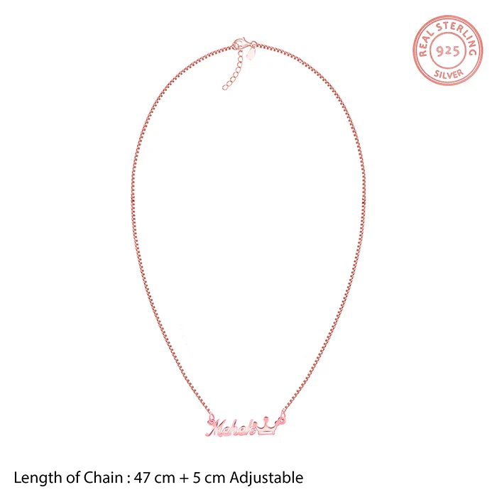 Rose Gold Personalised Queen Necklace - Image 5