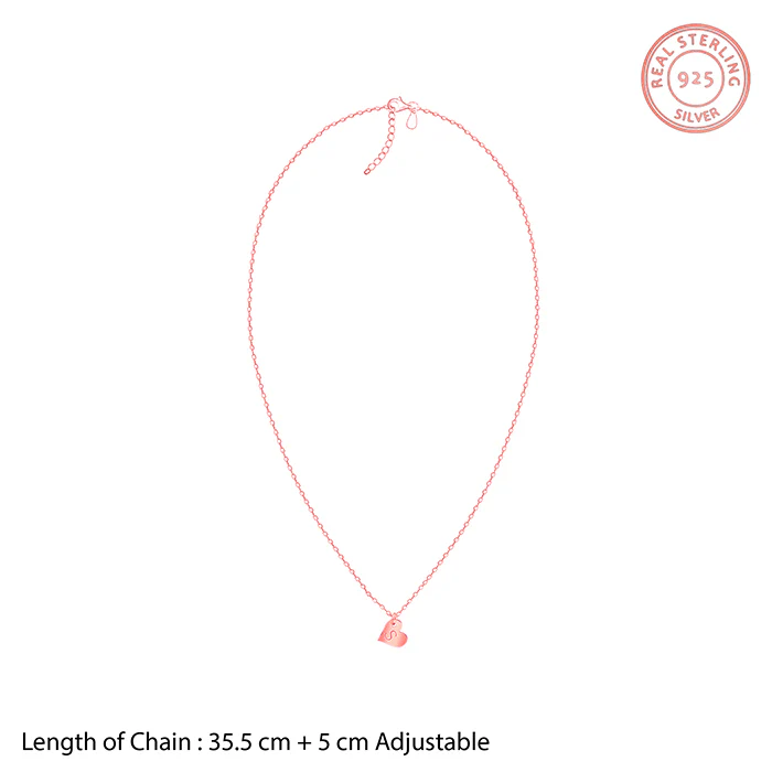 Rose Gold Personalised Shy Heart Pendant - Image 8
