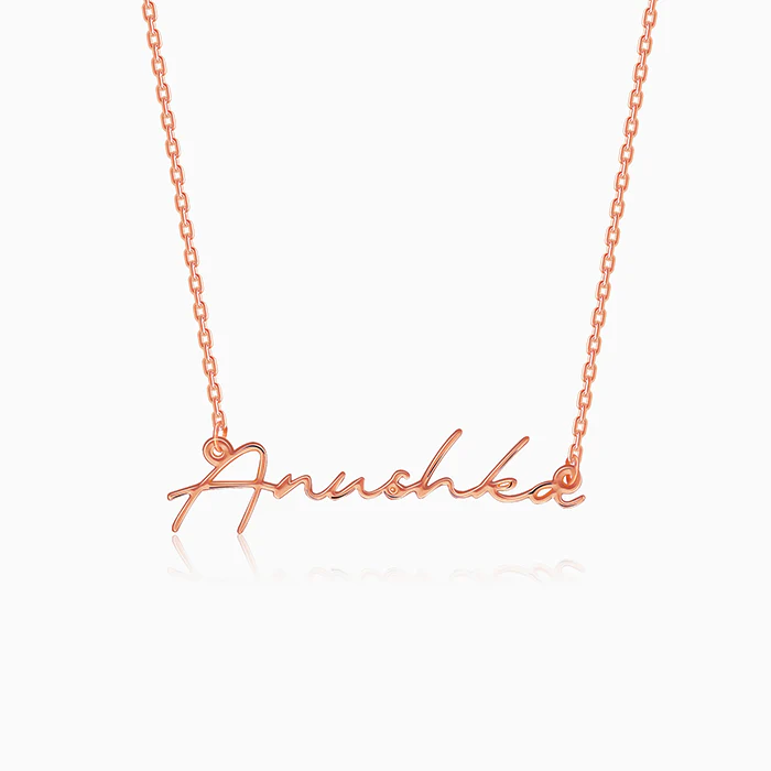 Rose Gold Personalised Signature Name Necklace - Image 2