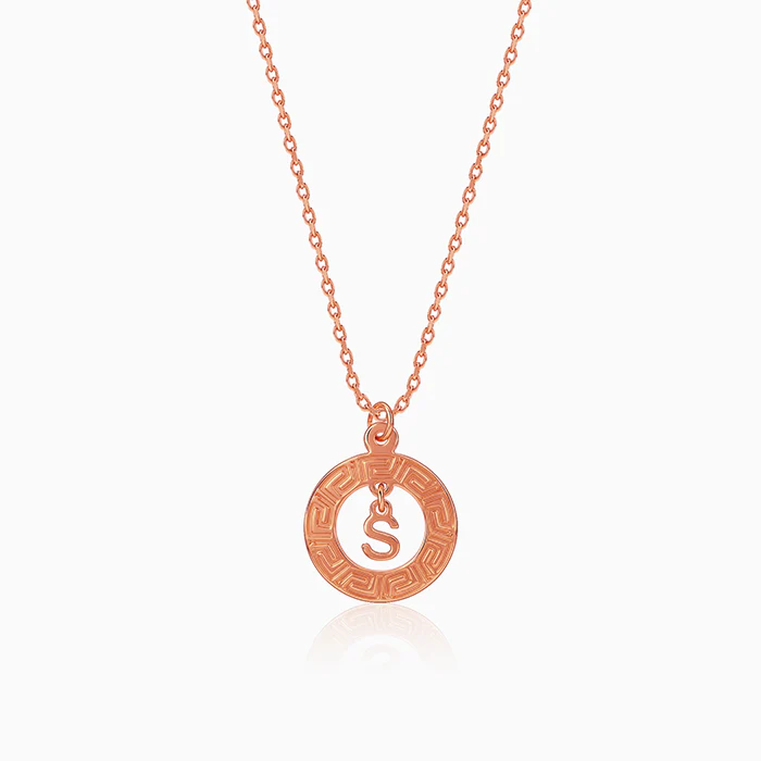 Rose Gold  Personalised The Letter Initial Necklace - Image 2