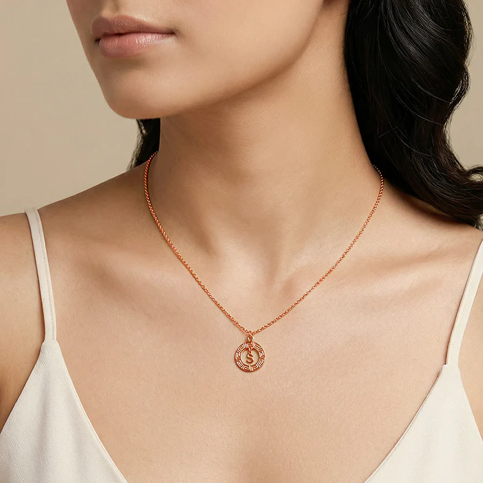 Rose Gold  Personalised The Letter Initial Necklace - Image 4