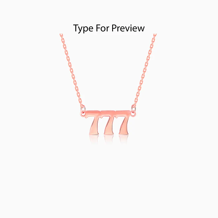 Rose Gold Personalised Triple Numeric Necklace - Image 2