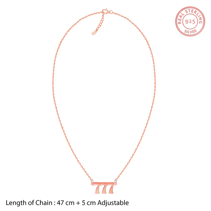 Rose Gold Personalised Triple Numeric Necklace - Image 6
