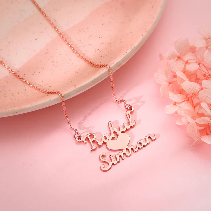 Rose Gold Personalised We Two Pendant - Image 2