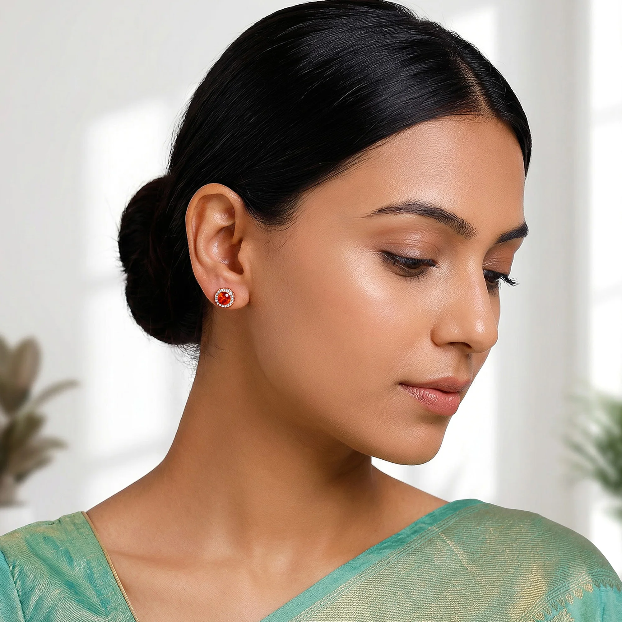 Rose Gold Pranavi Earrings - Image 3