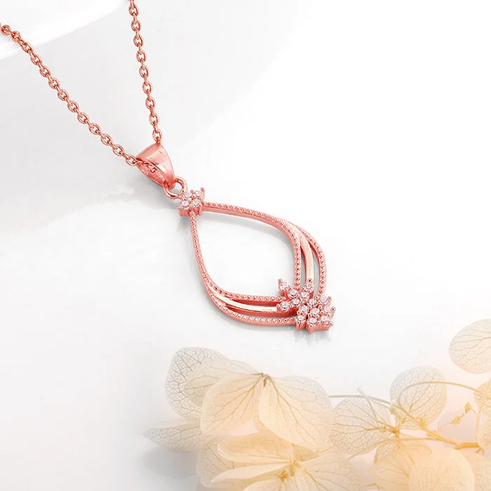 Rose Gold Princess Pendant With Link Chain - Image 2