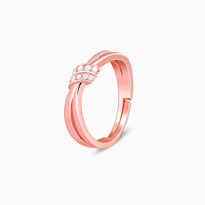 Rose Gold Promise Knot Ring - Image 4