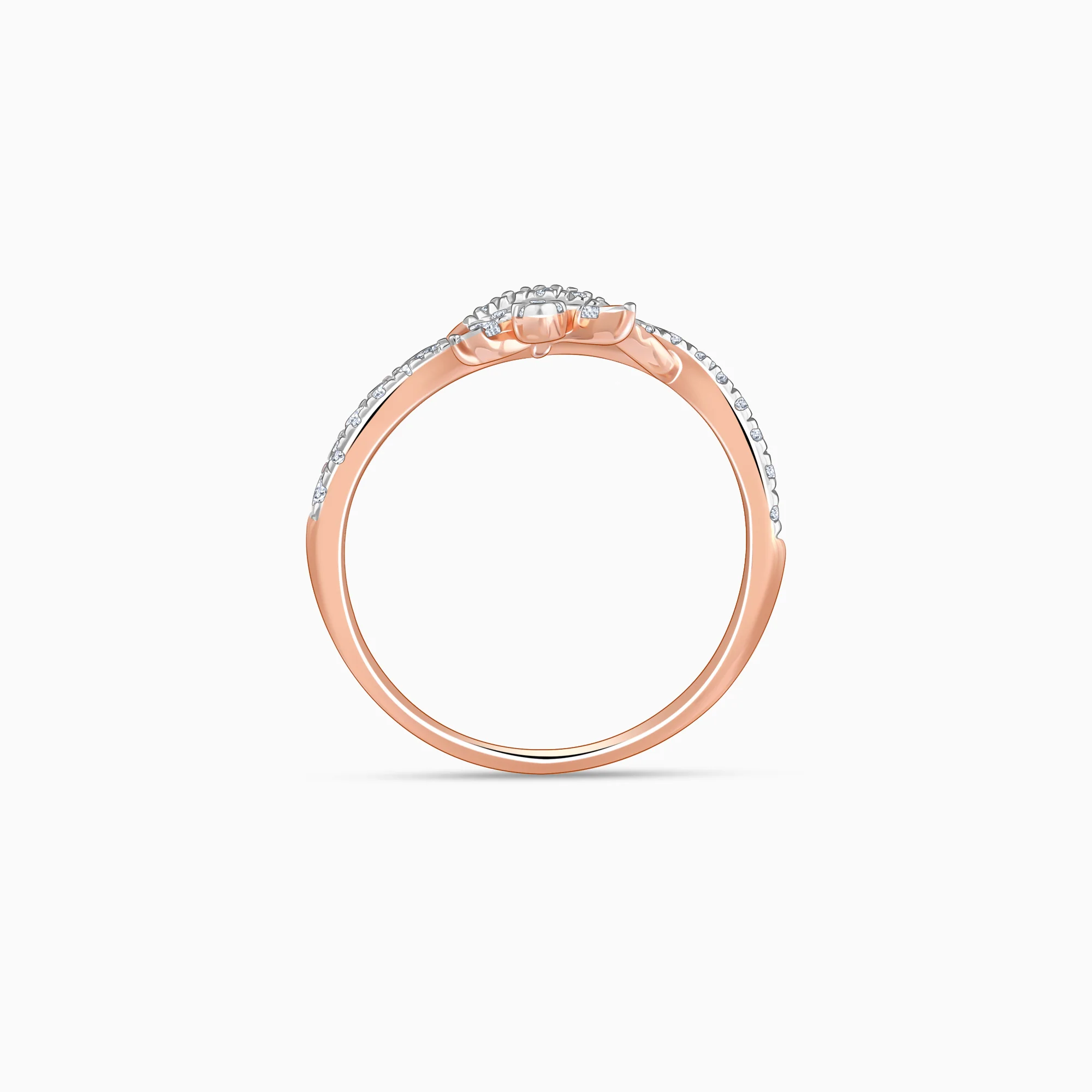 Rose Gold Pure Leaf Lab Grown Diamond Ring - Image 5