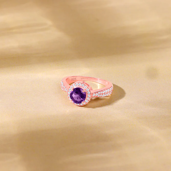 Rose Gold Radiance Amethyst Ring - Image 2