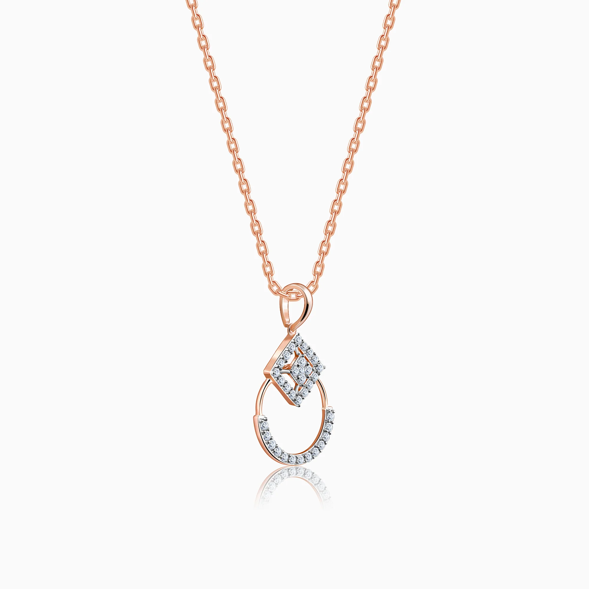 Rose Gold Rolling In Sparkle Lab Grown Diamond Pendant - Image 4